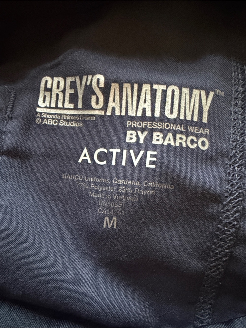 Grey’s Anatomy, active scrub pants size medium